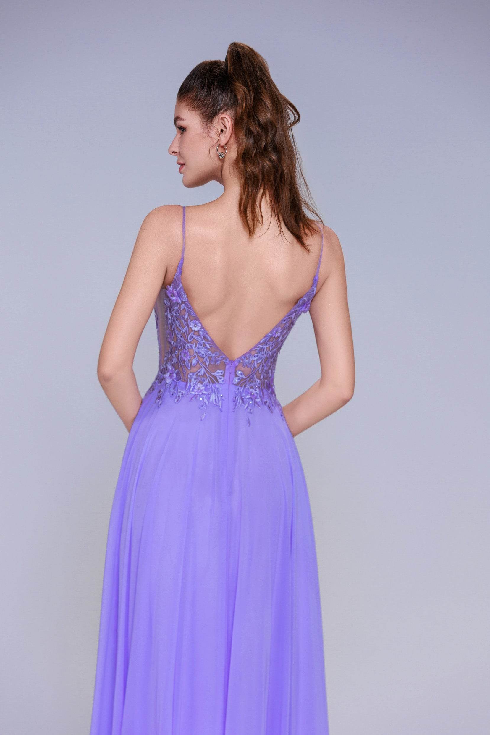 A-Line Maxi Chiffon Prom Dress CS1043 - COCOMELODY