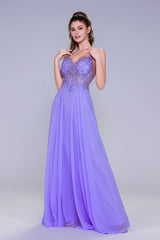 A-Line Maxi Chiffon Prom Dress CS1043 - COCOMELODY