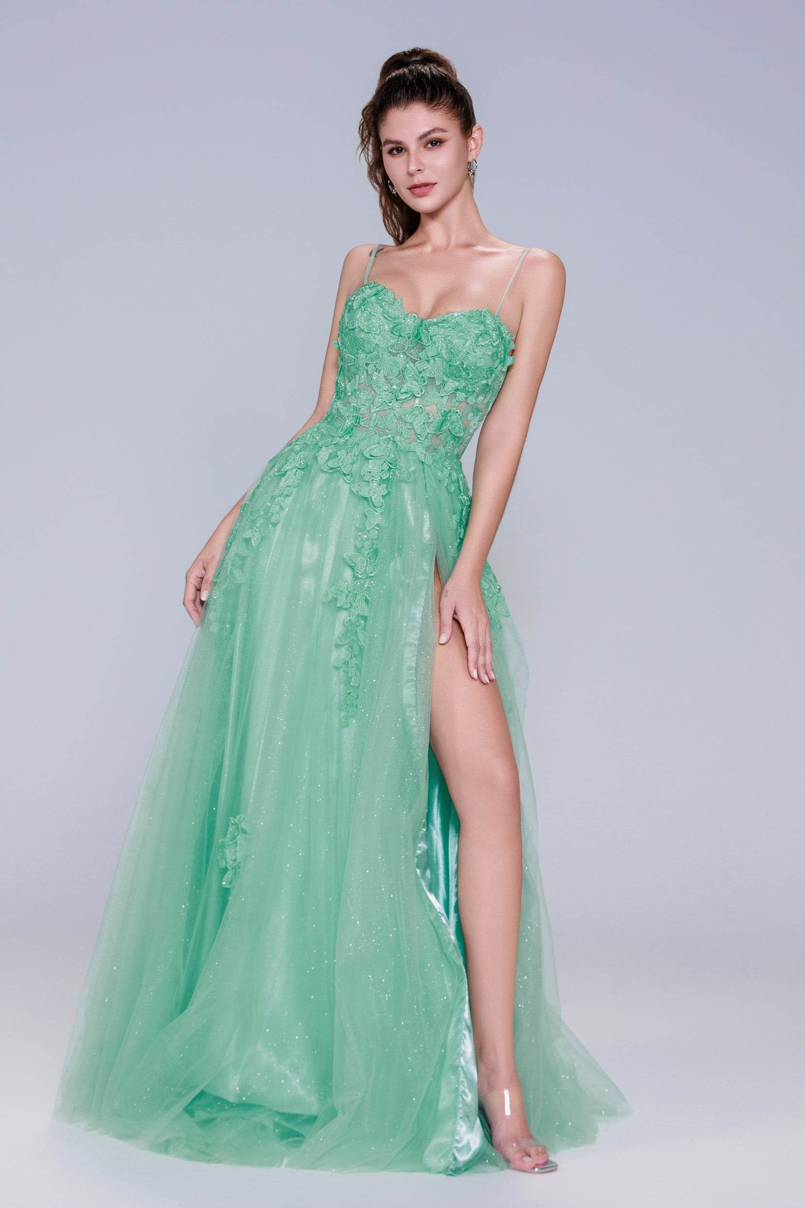 A-Line Maxi Tulle Prom Dress CS1044 - COCOMELODY