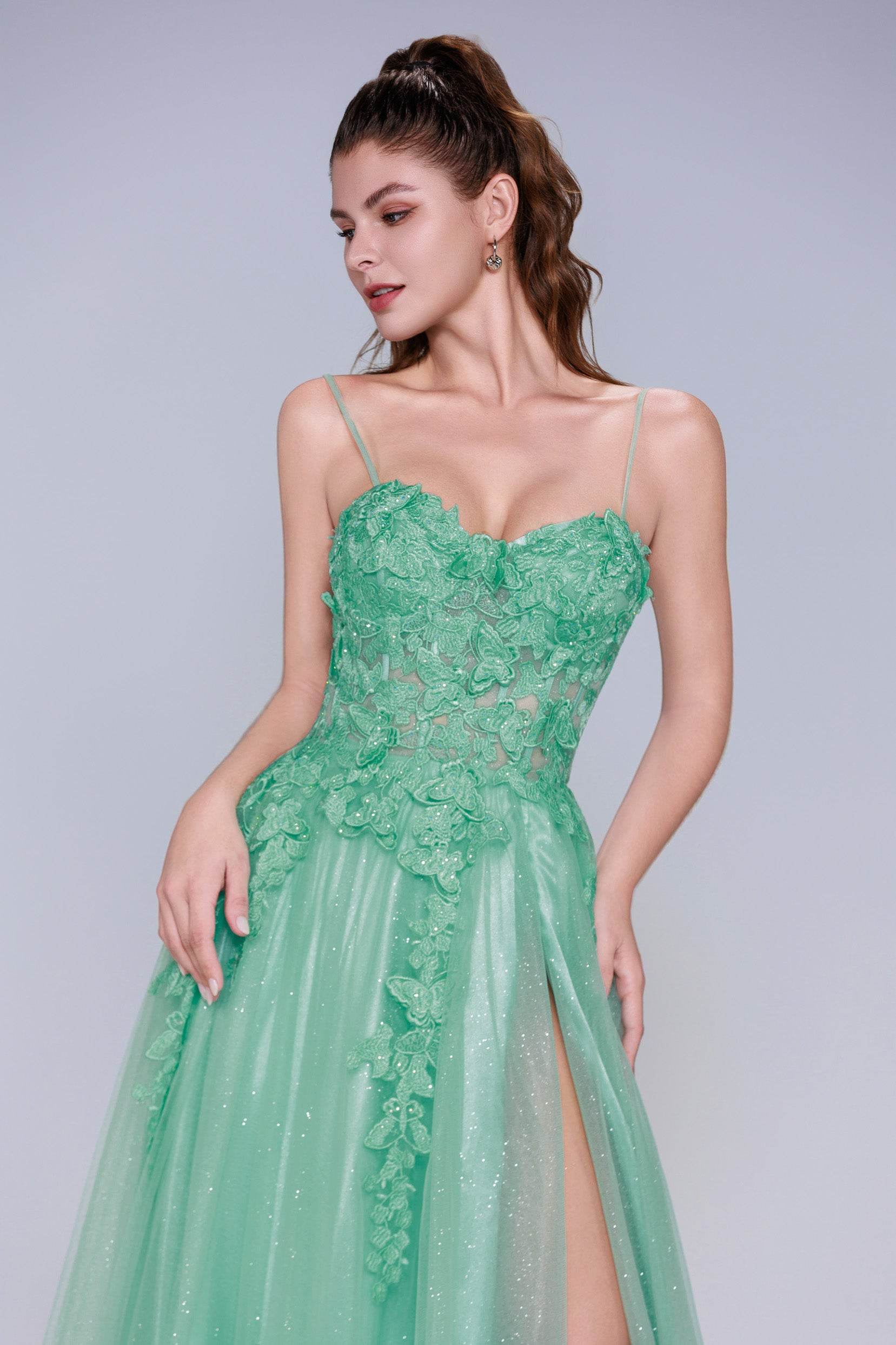 A-Line Maxi Tulle Prom Dress CS1044 - COCOMELODY