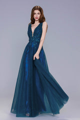 A-Line Maxi Tulle Prom Dress CS1045 - COCOMELODY
