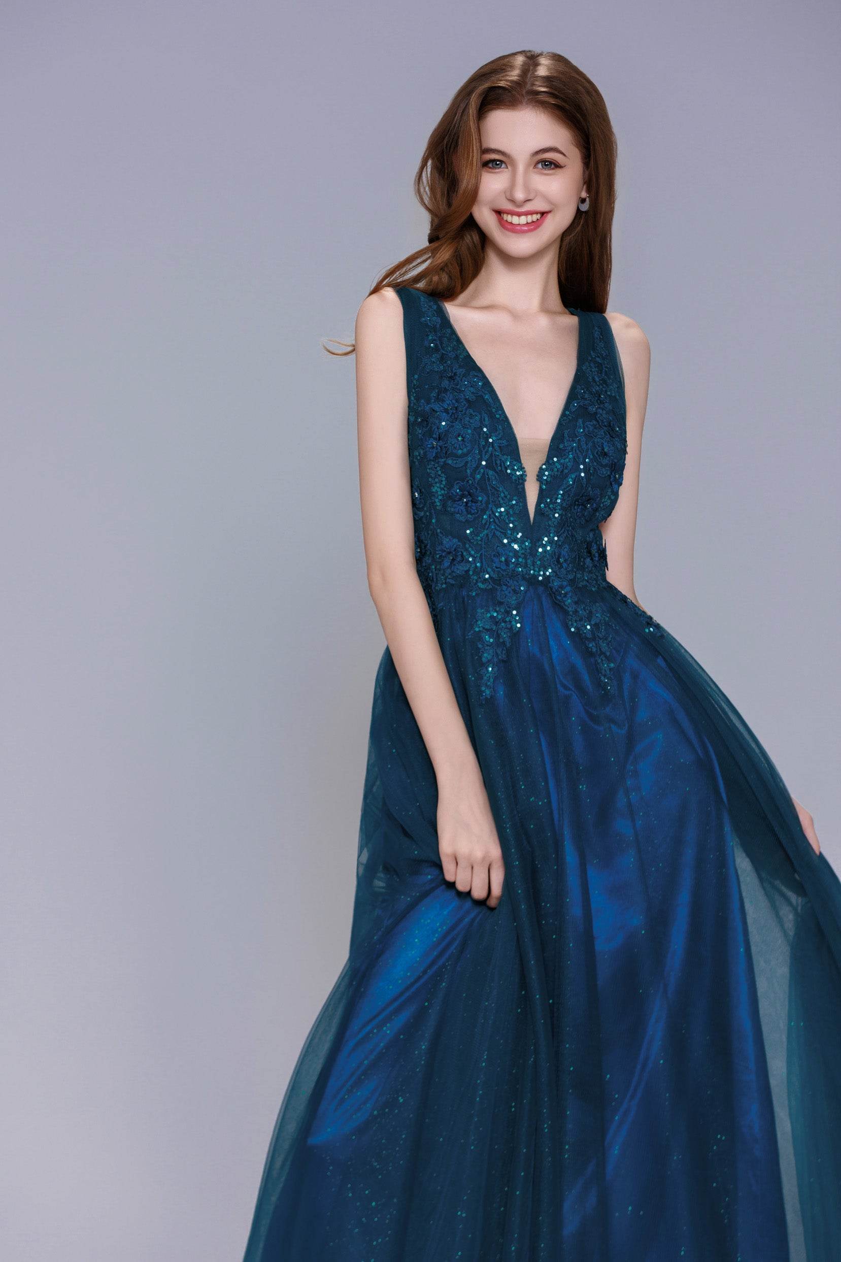 A-Line Maxi Tulle Prom Dress CS1045 - COCOMELODY