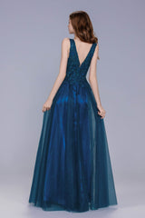 A-Line Maxi Tulle Prom Dress CS1045 - COCOMELODY