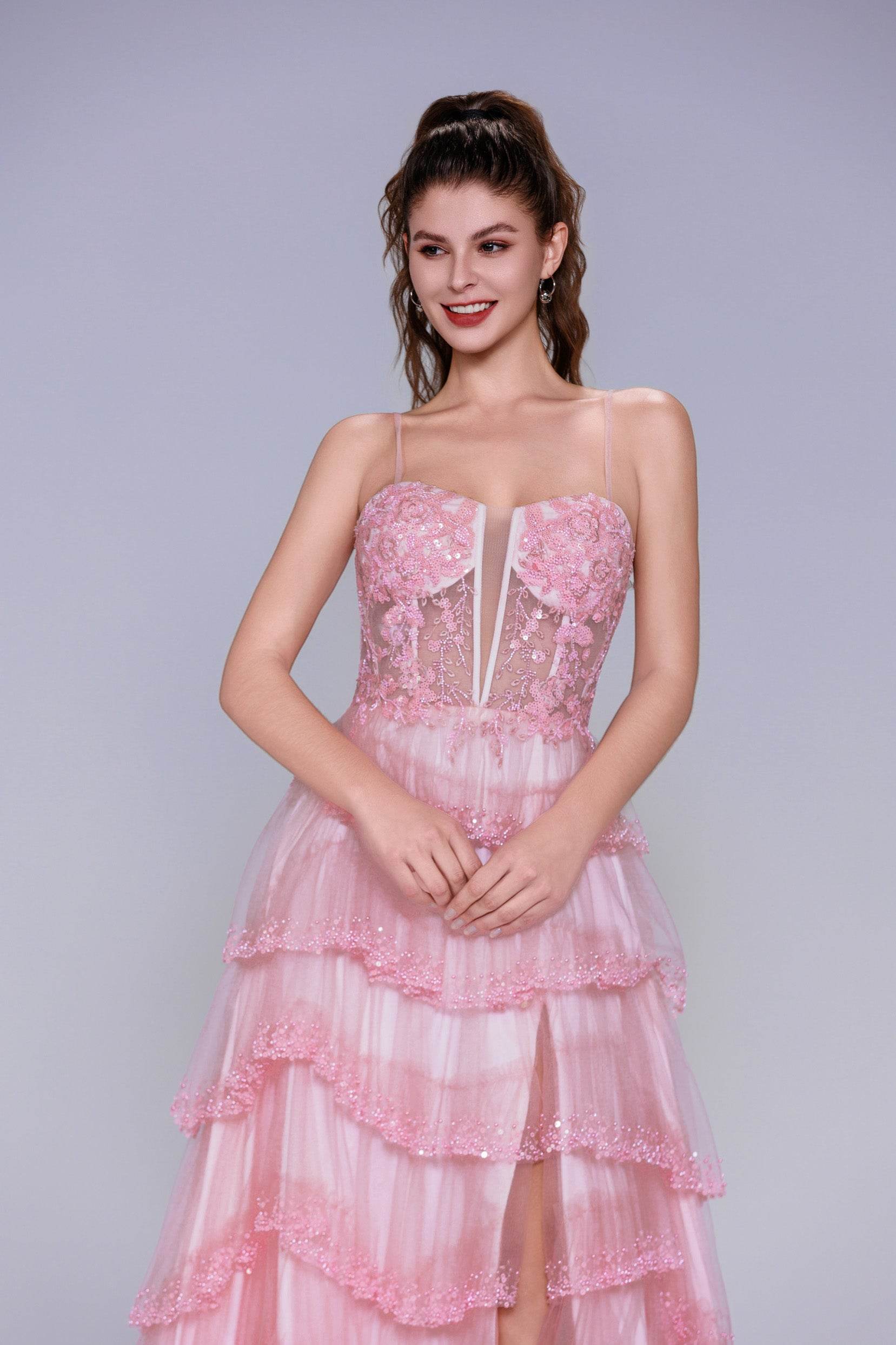 Ball Gown Sweep-Brush Train Tulle Prom Dress CS1048 - COCOMELODY