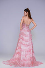Ball Gown Sweep-Brush Train Tulle Prom Dress CS1048 - COCOMELODY