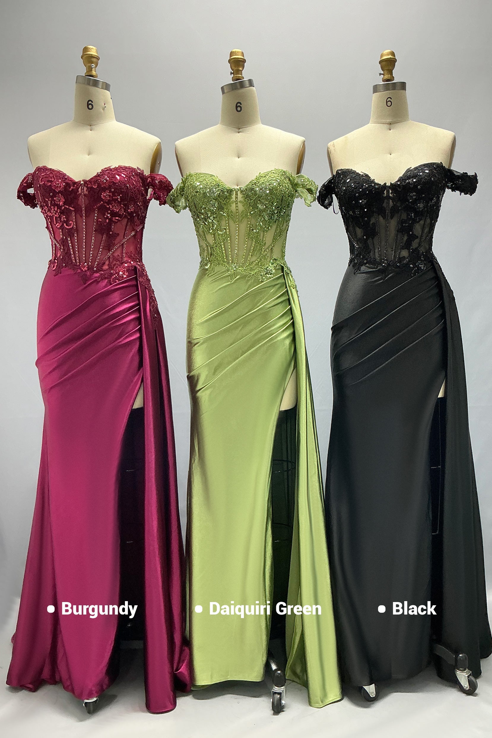 Sheath-Column Sweep-Brush Train Stretch Satin Prom Dress CS1053