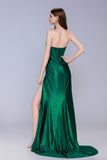 Sheath-Column Sweep-Brush Train Stretch Satin Prom Dress CS1057 - COCOMELODY