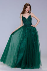 A-Line Maxi Tulle Prom Dress CS1060 - COCOMELODY