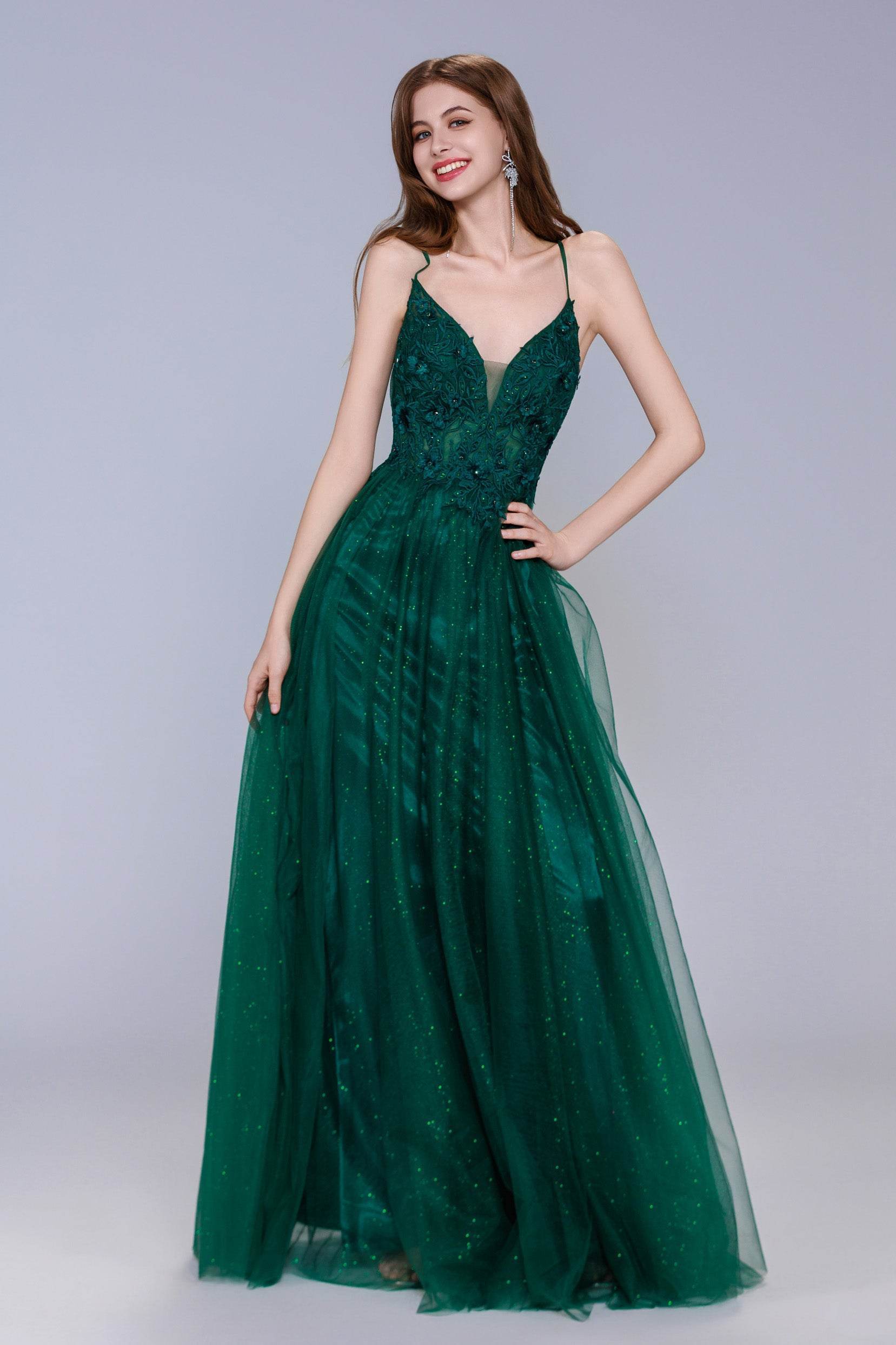 A-Line Maxi Tulle Prom Dress CS1060 - COCOMELODY