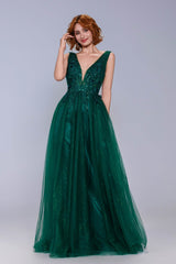A-Line Maxi Tulle Prom Dress CS1062 - COCOMELODY