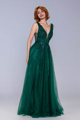 A-Line Maxi Tulle Prom Dress CS1062 - COCOMELODY