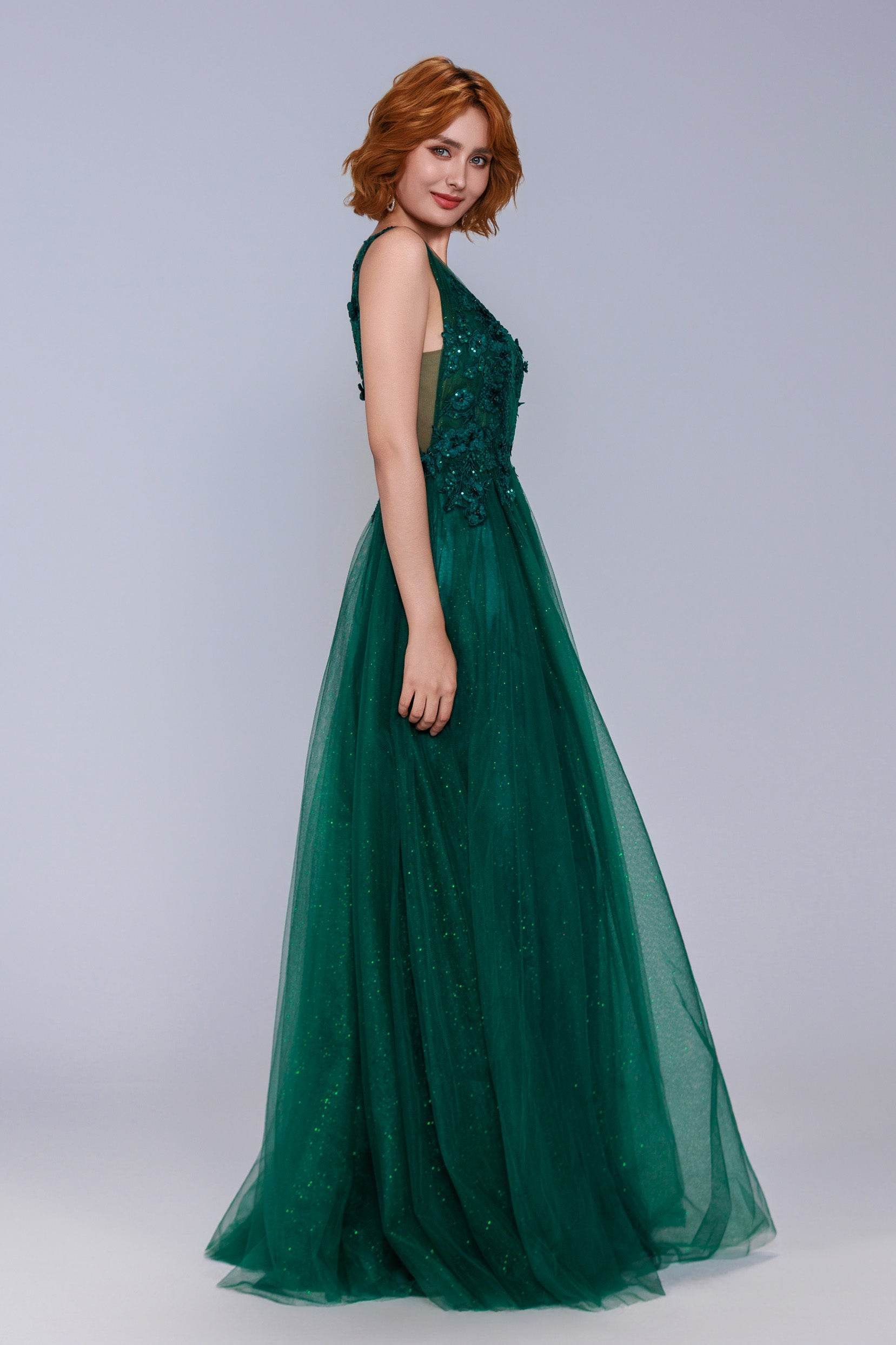 A-Line Maxi Tulle Prom Dress CS1062 - COCOMELODY