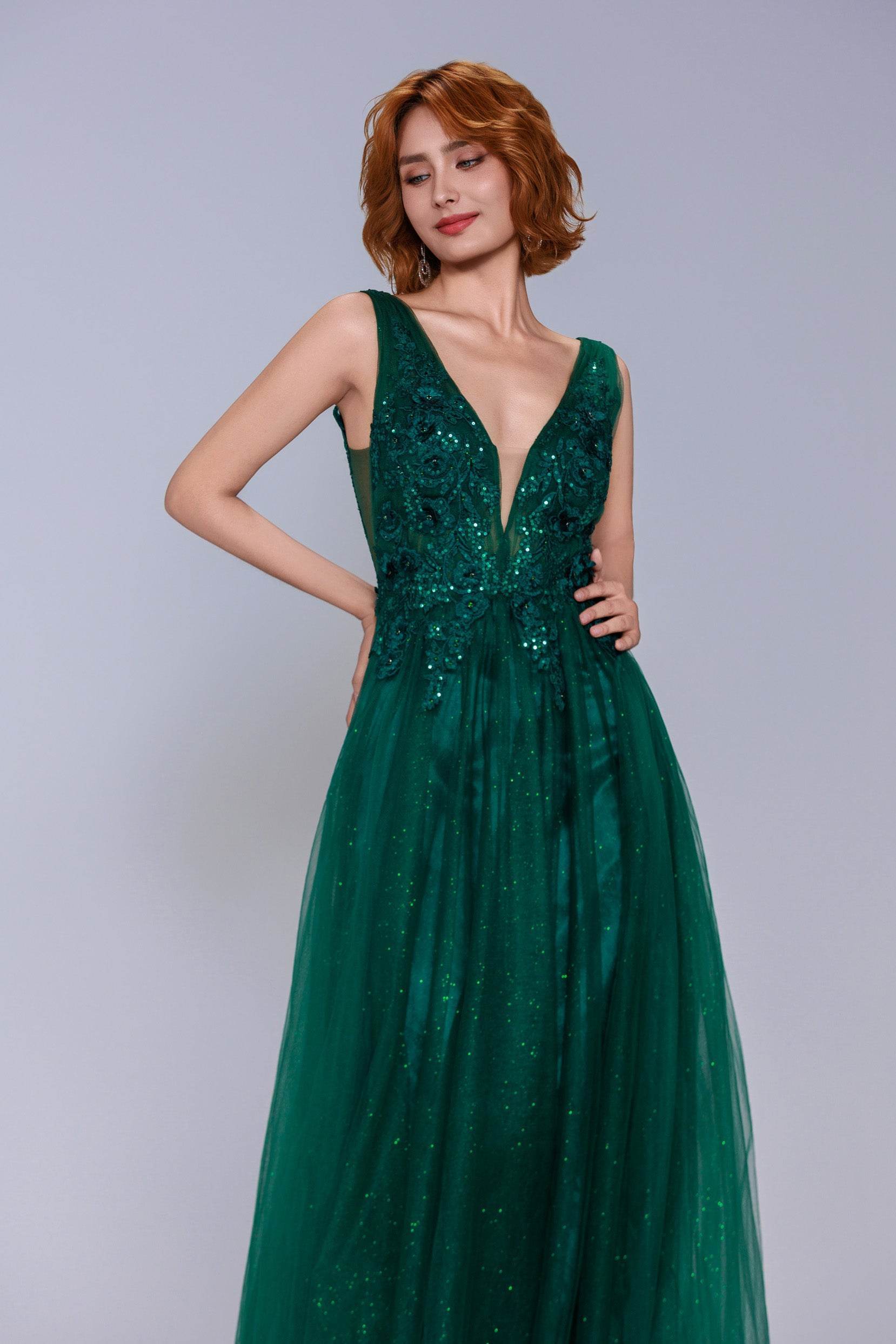 A-Line Maxi Tulle Prom Dress CS1062 - COCOMELODY