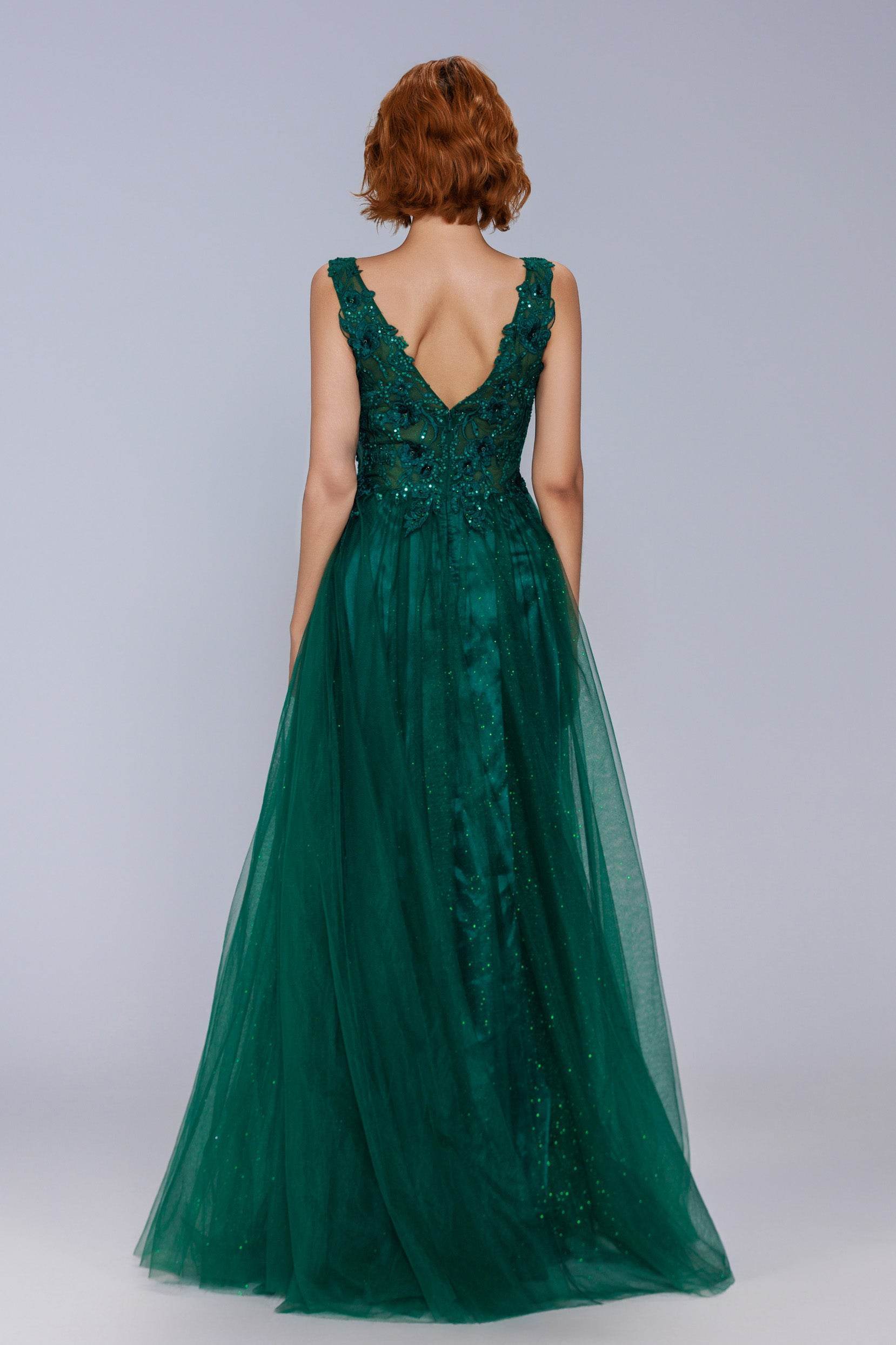 A-Line Maxi Tulle Prom Dress CS1062 - COCOMELODY