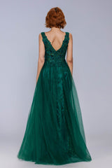A-Line Maxi Tulle Prom Dress CS1062 - COCOMELODY