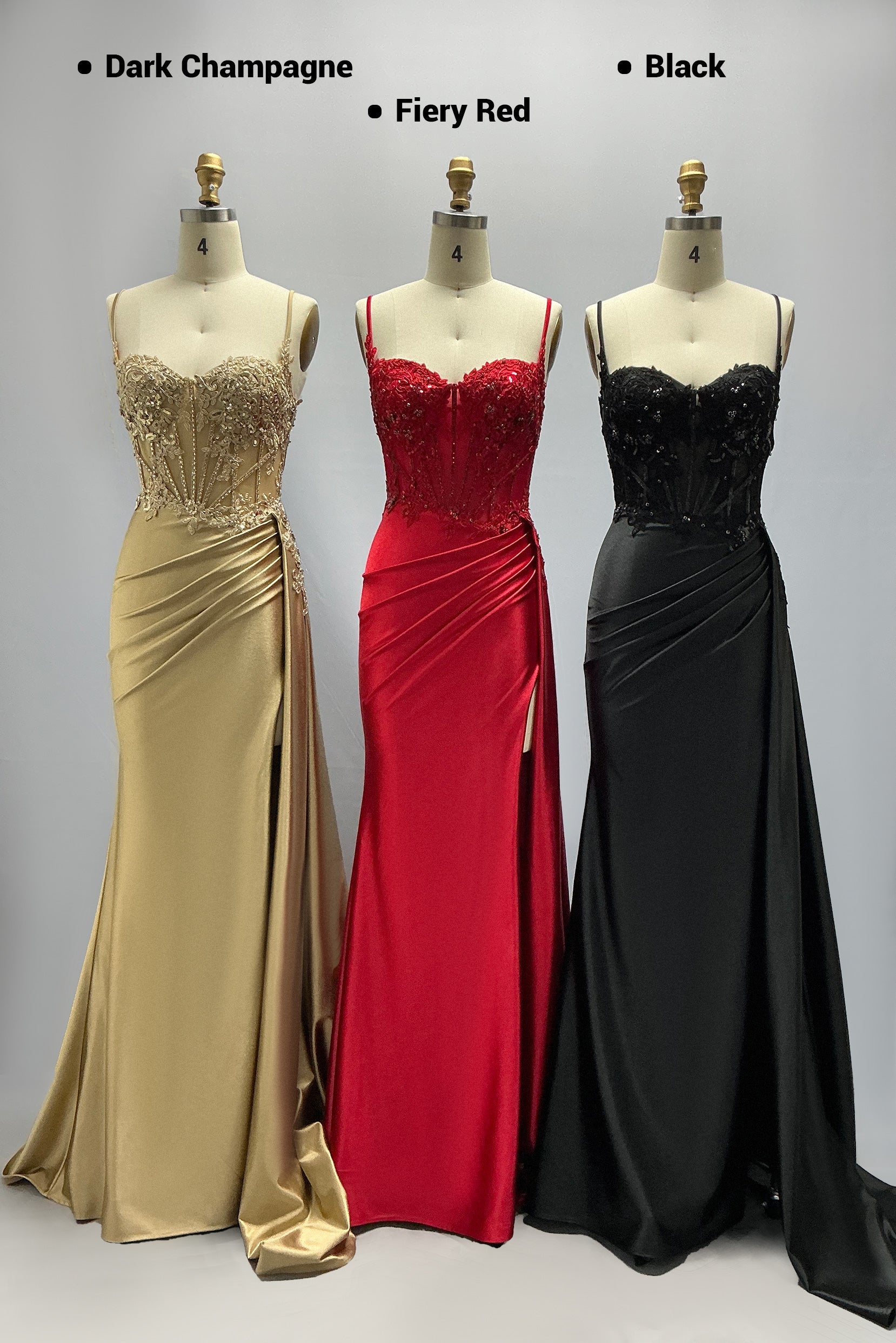Sheath-Column Sweep-Brush Train Stretch Satin Prom Dress CS1065