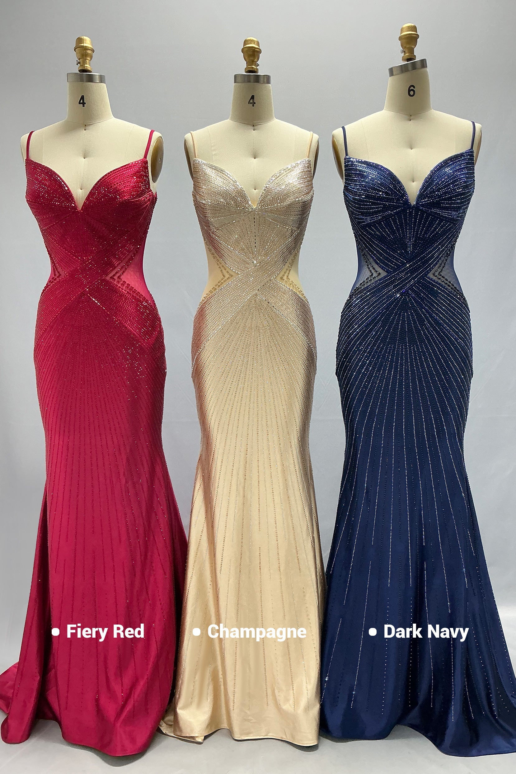 Sheath-Column Sweep-Brush Train Sequined Prom Dress CS1066