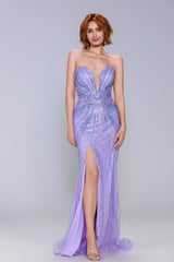 Sheath-Column Sweep-Brush Train Sequined Prom Dress CS1068 - COCOMELODY