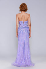 Sheath-Column Sweep-Brush Train Sequined Prom Dress CS1068 - COCOMELODY