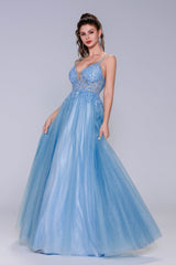 A-Line Maxi Tulle Prom Dress CS1070 - COCOMELODY