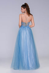 A-Line Maxi Tulle Prom Dress CS1070 - COCOMELODY