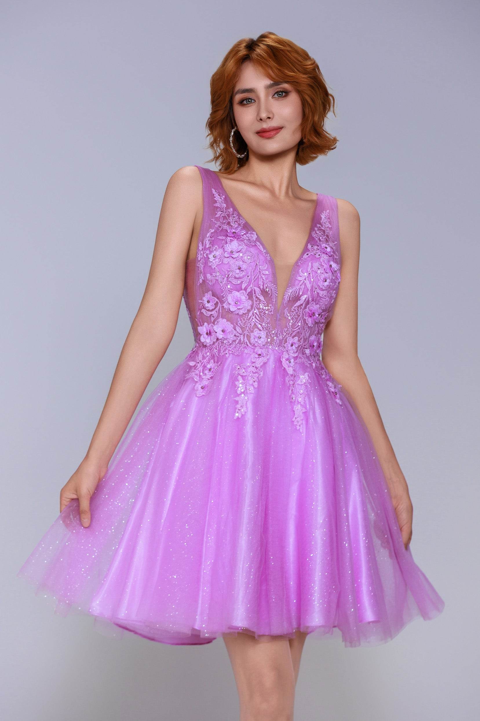 A-Line Mini Tulle Homecoming Dress CS1074 - COCOMELODY