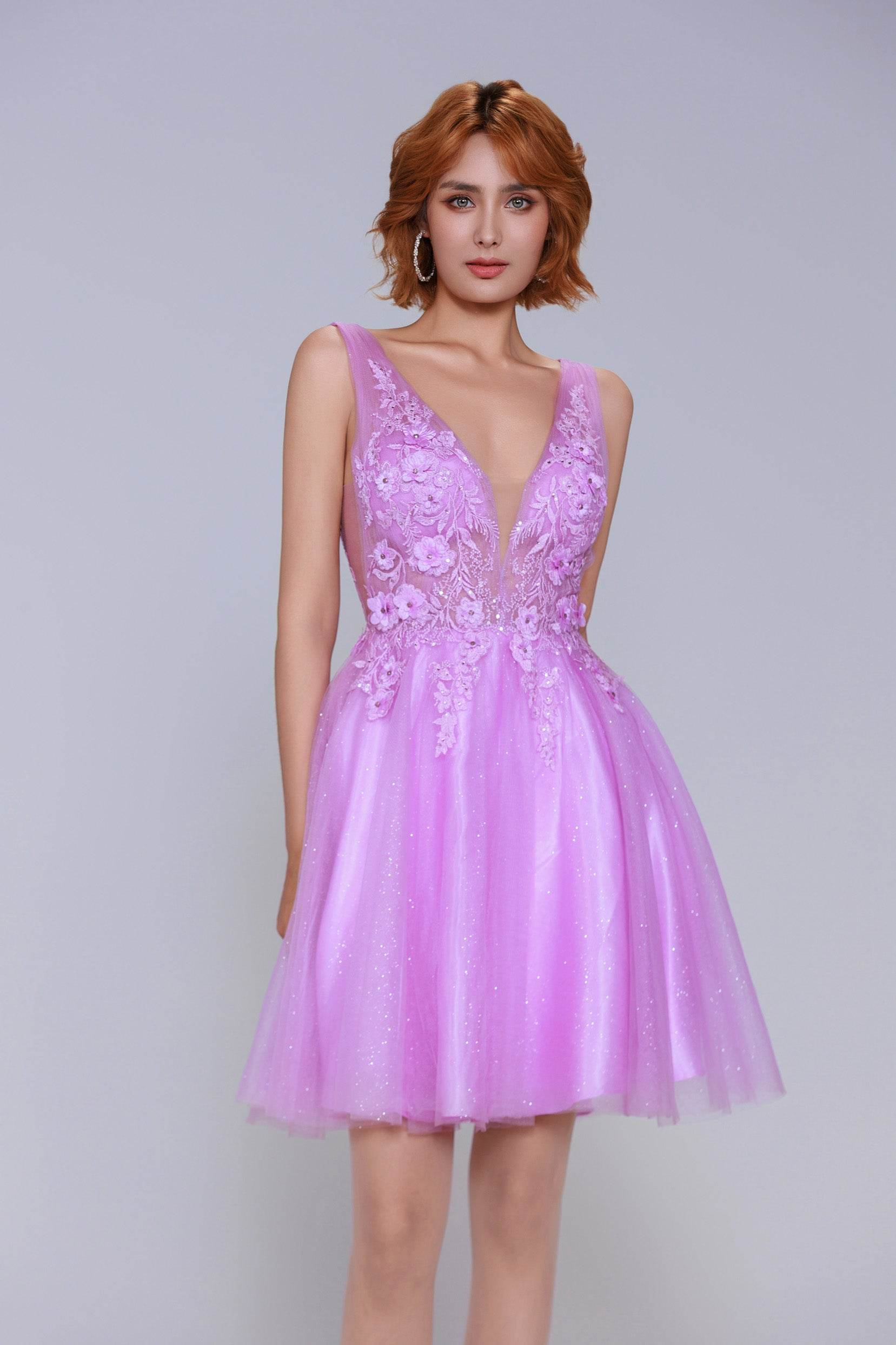 A-Line Mini Tulle Homecoming Dress CS1074 - COCOMELODY