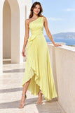 Asymmetrical Maxi Satin Dresses CS1076