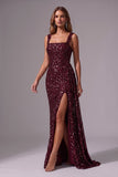 Sheath-Column Floor Length Sequined Special Occasion Dress CS1084 - Wine - COCOMELODY