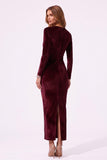 Sheath-Column Ankle Length Velvet Special Occasion Dress CS1093