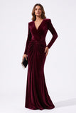 Trumpet-Mermaid Floor Length Velvet Special Occasion Dress CS1094