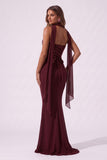 Trumpet-Mermaid Floor Length Velvet Chiffon Special Occasion Dress CS1098
