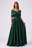 A-Line Floor Length Satin Special Occasion Dress CS1103