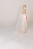 One-tier Lace Edge Tulle Cathedral Veils Appliques CV0245 - COCOMELODY
