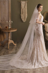 Two-tier Cut Edge Tulle Chapel Veils CV0268 - COCOMELODY