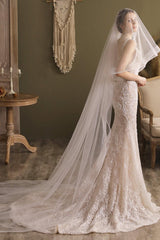 Two-tier Cut Edge Tulle Chapel Veils CV0268 - COCOMELODY