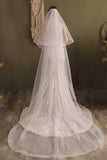Two-tier Cut Edge Tulle Chapel Veils CV0268 - COCOMELODY