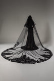 Two-tier Lace Edge Tulle Lace Cathedral Veils with Appliques CV0278 - COCOMELODY