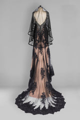 One-tier Ribbon Edge Tulle Hip Veils with Ribbons CV0281 - COCOMELODY