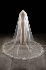 One-tier Cut Edge Tulle Cathedral Veils with CV0282 - COCOMELODY
