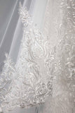 One-tier Lace Edge Tulle Lace Cathedral Veils with Appliques CV0285 - COCOMELODY