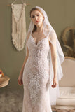 One-tier Cut Edge Tulle Tea Veils with Beading CV0294 - COCOMELODY