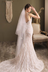 Two-tier Cut Edge Tulle Tea Veils with Appliques CV0295 - COCOMELODY