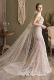 One-tier Cut Edge Tulle Cathedral Veils CV0296 - COCOMELODY