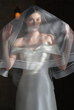 Two-tier Ribbon Edge Tulle Hip Veils with Ribbons CV0311 - COCOMELODY