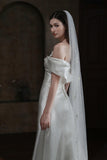 One-tier Cut Edge Tulle Tea Veils with Sequin CV0315 - COCOMELODY