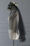 Two-tier Ribbon Edge Tulle Hip Veils with CV0344 - COCOMELODY