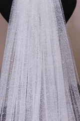 One-tier Cut Edge Tulle Cathedral Veils with Glitter Powder CV0365 - COCOMELODY
