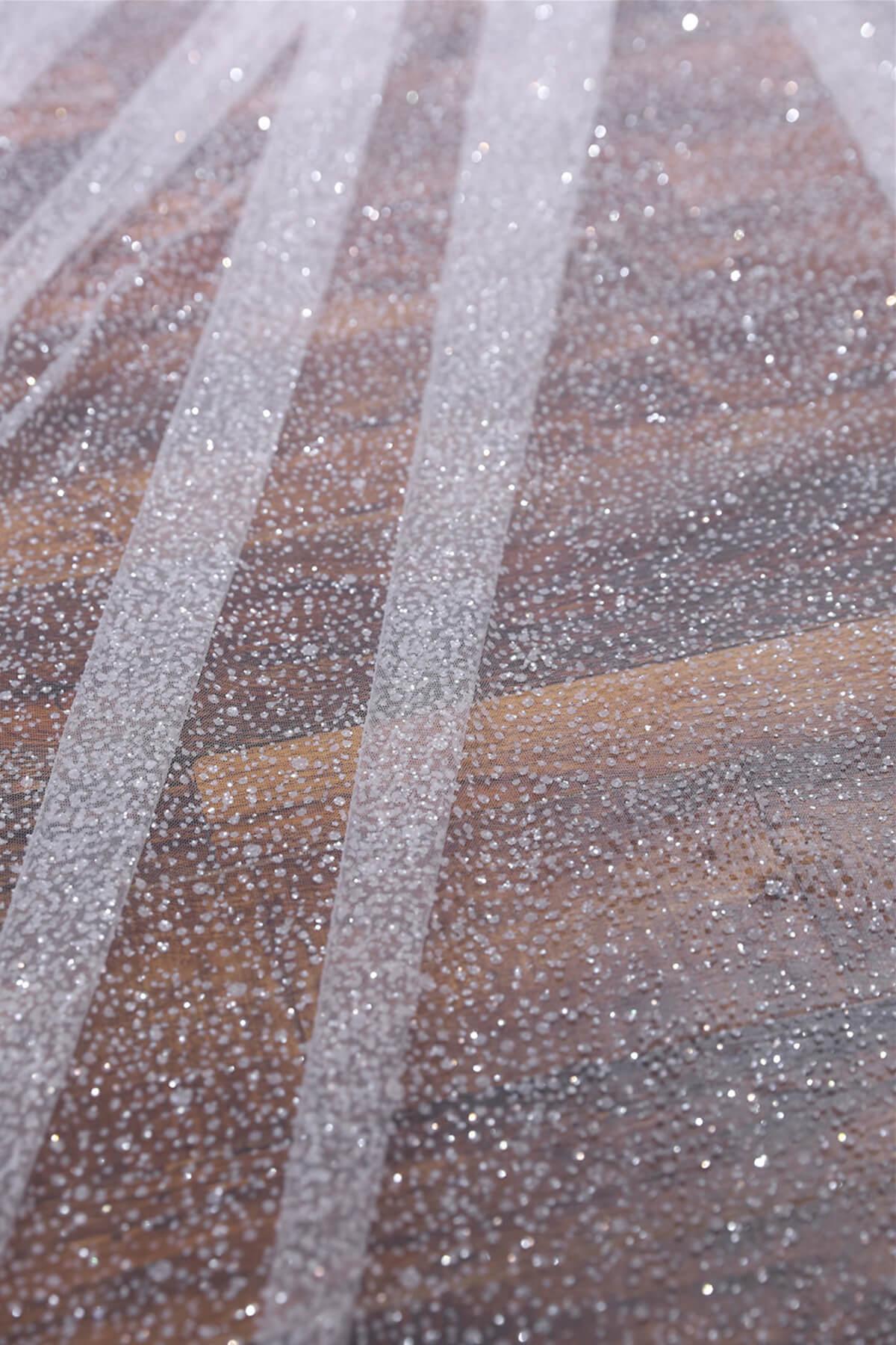 One-tier Cut Edge Tulle Cathedral Veils with Glitter Powder CV0365 - COCOMELODY