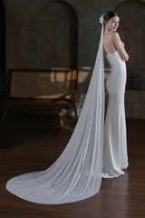 One-tier Cut Edge Tulle Chapel Veils with CV0372 - COCOMELODY